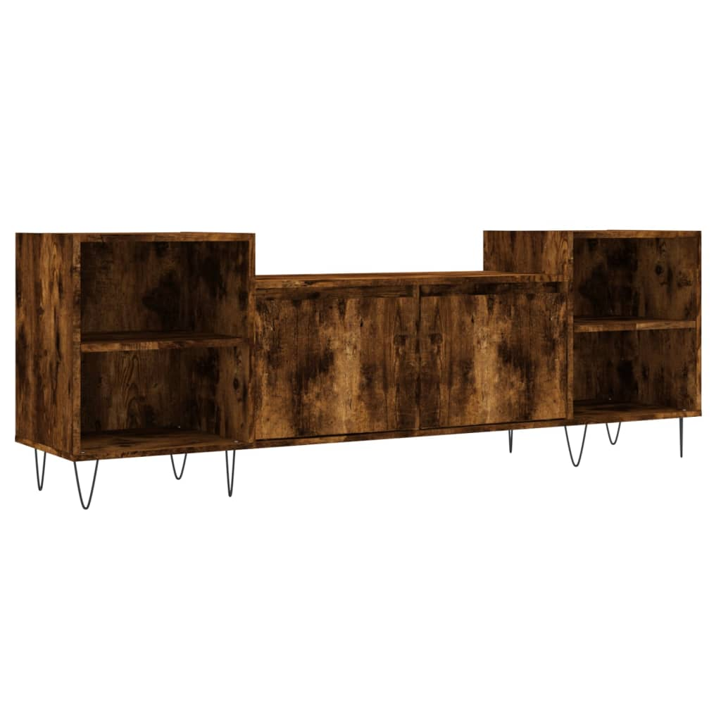 füstös tölgyszínű szerelt fa TV-szekrény 160x35x55 cm (831345)