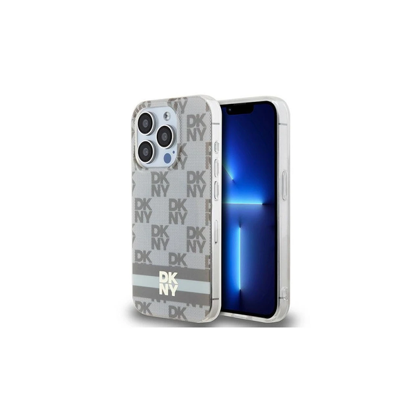 DKNY DKHMP14XHCPTSE iPhone 14 Pro Max 6.7 inch készülékhez kemény tok IML Checkered Mono Pattern & Printed S bézs