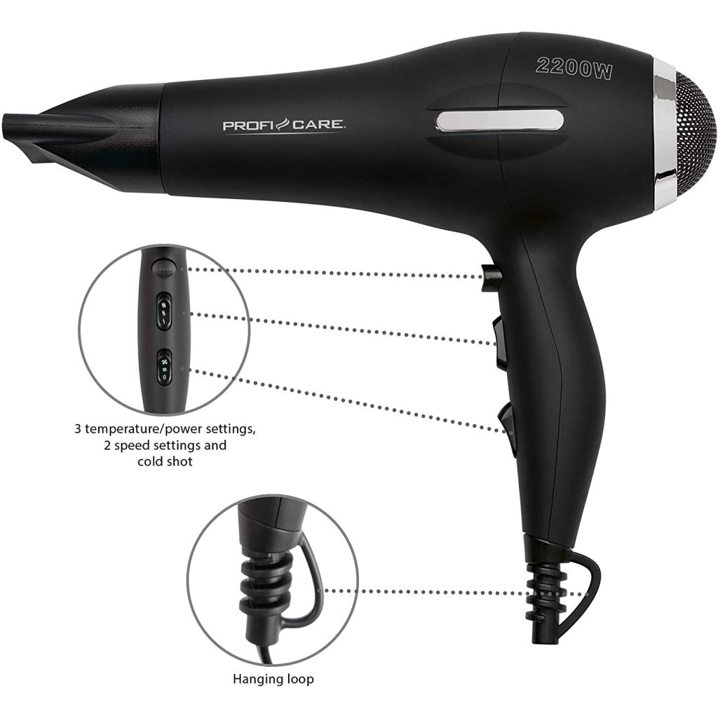 ProfiCare PC-HT 3017 hajszárító fekete (PC-HT 3017)