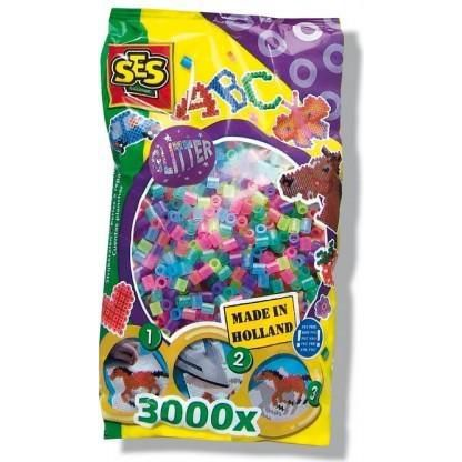 SES Creative Beedz Children's packet of 3000 Mix Glitter Iron-on Beads Sikringsperle