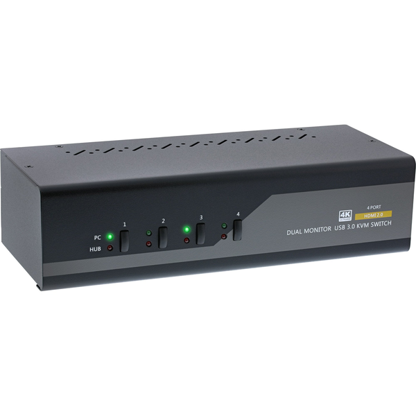 InLine 62654I switch per keyboard-video-mouse (kvm) Nero, Grigio