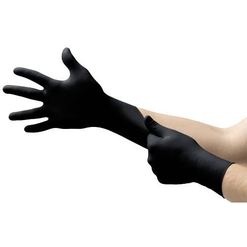 Ansell MICROFLEX eldobható nitril kesztyű 7-es méret 100db/cs fekete (93732070)