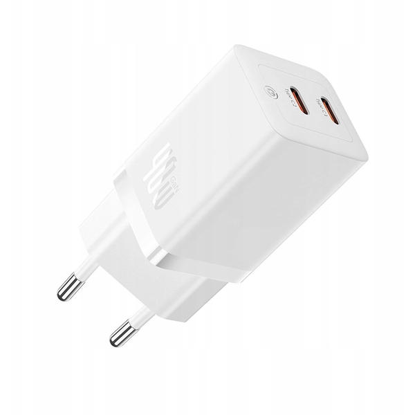 Ładowarka sieciowa Baseus GaN5 Pro 40W 2xUSB-C - biała