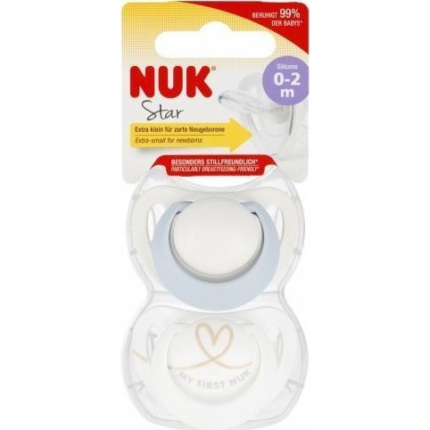NUK Star szilikon cumi 0-2hó 2 db (fiú) (NUKS-5690)