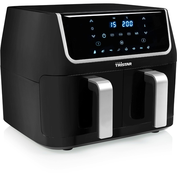 Petra FR-6970 фритюрник Двойна 9 Д Самостоятелен 1800 W Фритюрник с горещ въздух Черен, Сребърен