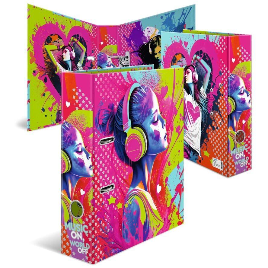 Herma Music Girl A4 Karton Gyűrűs Iratrendező - Zenélő lányok mintás (20102)
