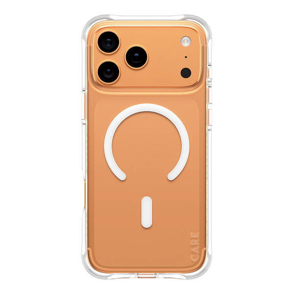 PanzerGlass CARE by ® Fashionable Case Samba Transparent w. White MagSafe iPhone 17 Pro Max mobiele telefoon behuizingen Hoes Transparant
