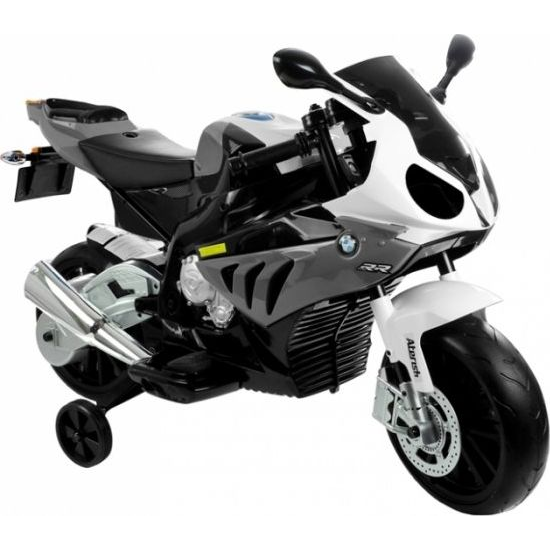 BMW S 1000 RR Elektromos Motorkerékpár - EVA Kerekekkel, Kulcsos Indítással, 12V, Szürke (1720-uniw)