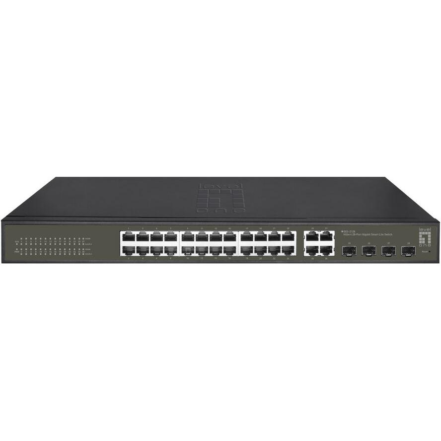 LevelOne GES-2128 sieťový prepínač Riadený L2 Gigabit Ethernet (10/100/1000) Čierna (GES-2128)