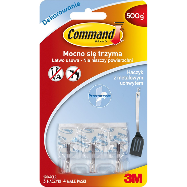AKASZTÓK COMMAND ÁTLÁTSZÓ FÉM FOGANTYÚ 3db