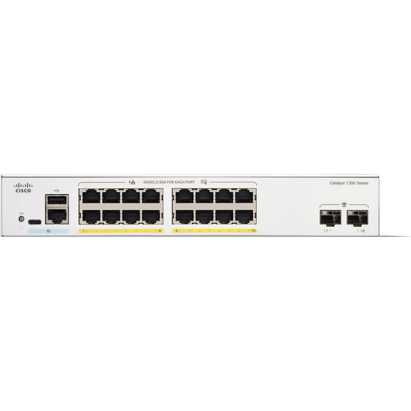 Cisco C1300-16P-2G hálózati kapcsoló Vezérelt L2/L3 Gigabit Ethernet (10/100/1000) Fehér