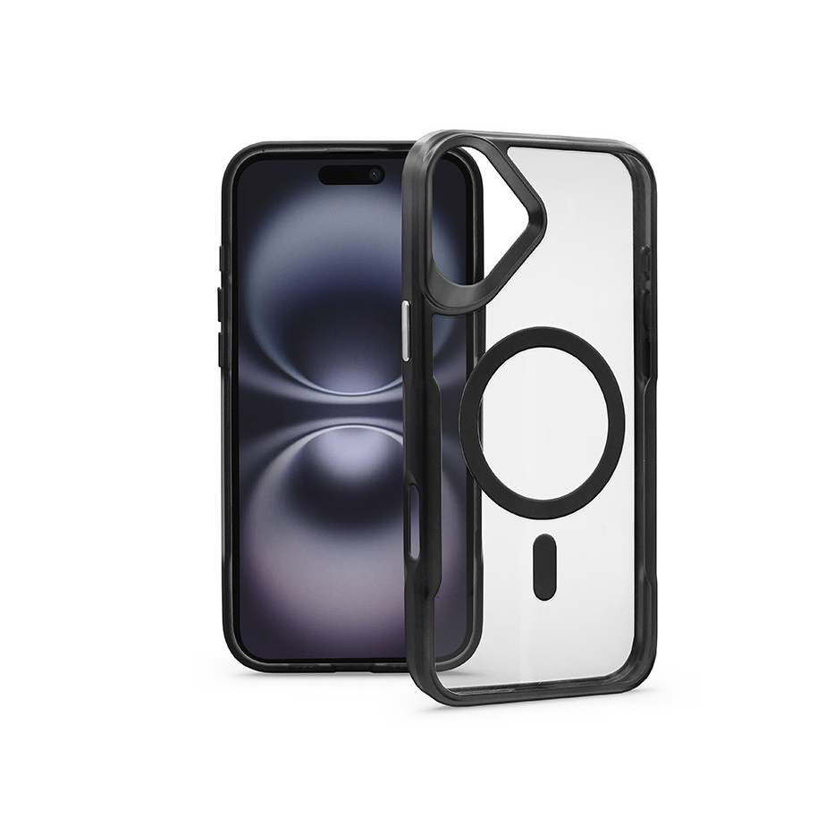 Haffner Ergofit Newzone Magsafe szilikon tok - Apple iPhone 16 Plus - fekete/átlátszó (HF310577)