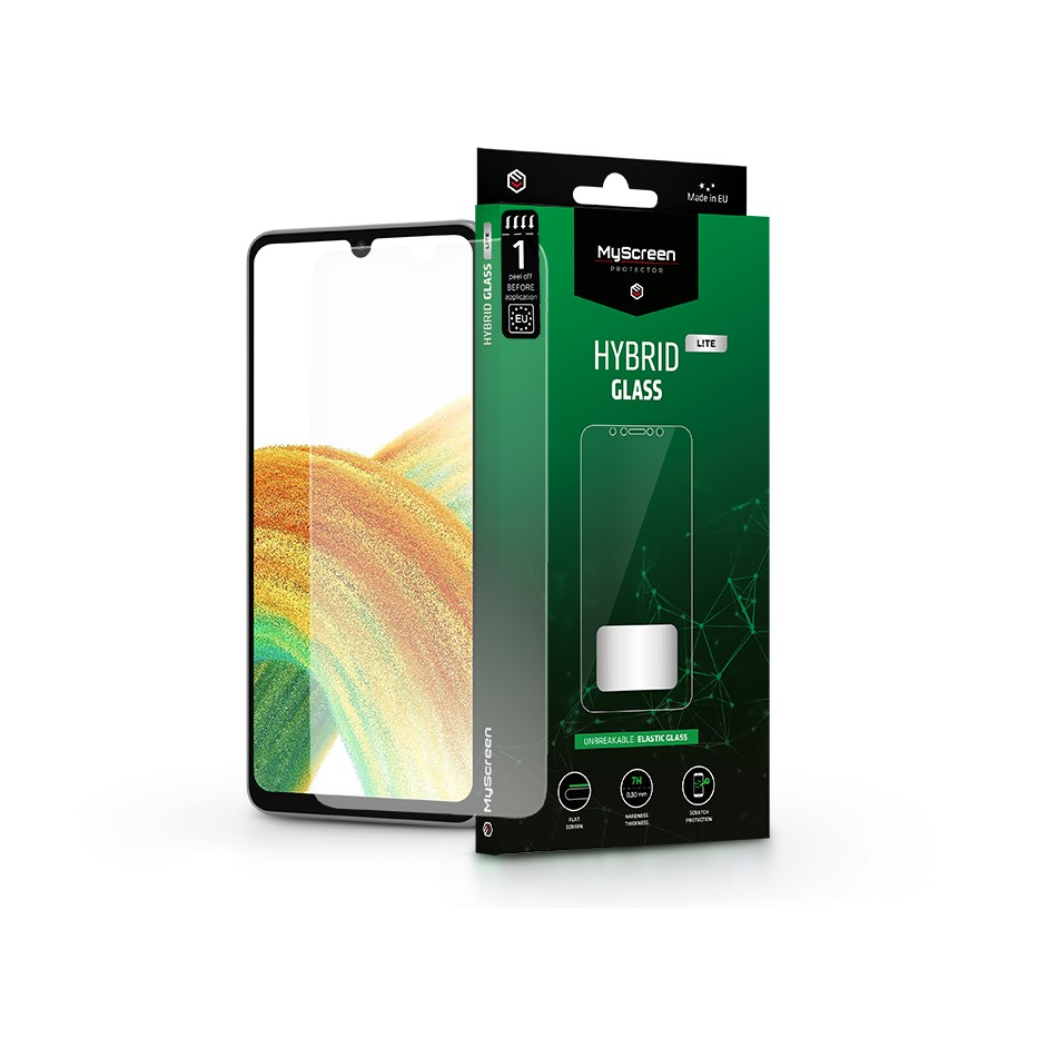 Samsung A336B Galaxy A33 5G rugalmas üveg képernyővédő fólia - MyScreen Protector Hybrid Glass Lite - transparent (LA-2204)