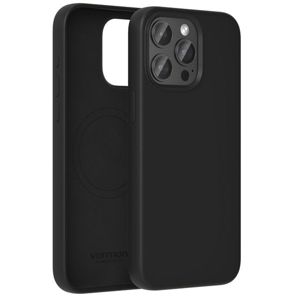 Vention Liquid iPhone 14 fekete szilikon MagSafe tok