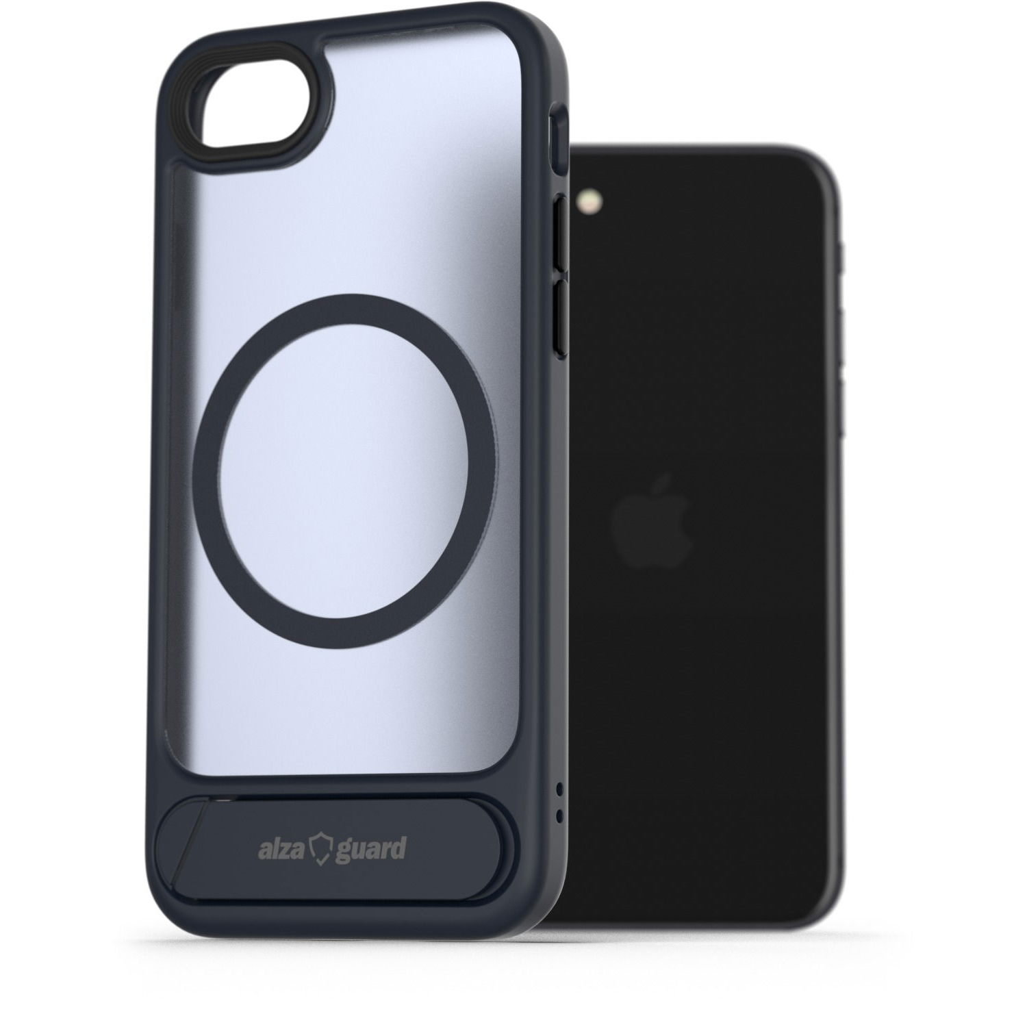 AlzaGuard Matte Case with Stand iPhone 7 / 8 / SE 2020 / SE 2022 MagSafe sötétkék tok (AGD-PCH00010D)