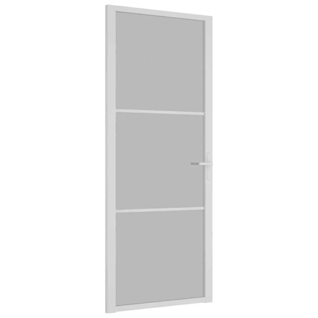 fehér matt üveg és alumínium beltéri ajtó 83 x 201,5 cm (350577)