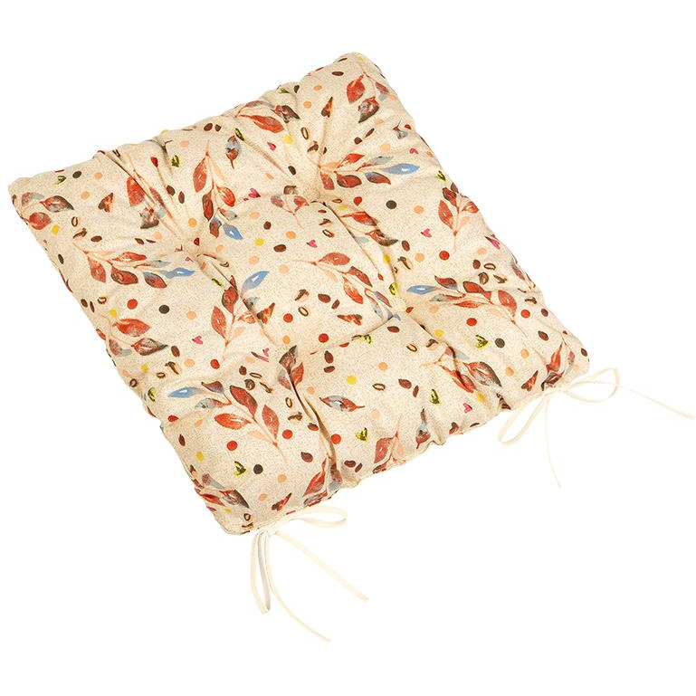 BELLATEX Seat cushion BERTA 41/607 quilted 40 × 40 cm, coloured leaves (11071)