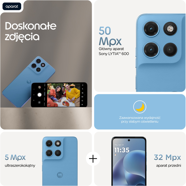Motorola moto g17 power 17,1 cm (6.72") Hybrid Dual SIM Android 15 USB Type-C 8 GB 256 GB 6000 mAh Blå