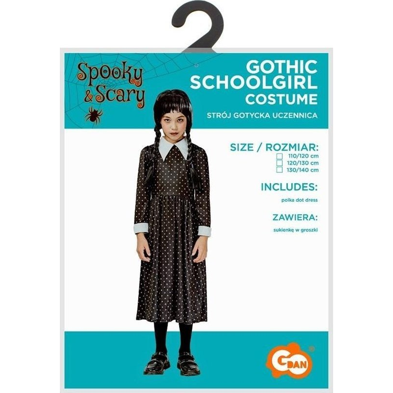 Iskoláslány Gothic Jelmez - 120/130 cm (5902973183825)