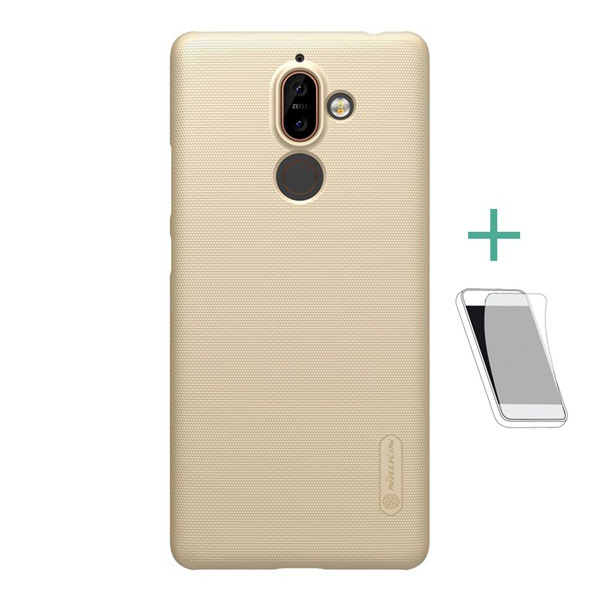 NILLKIN SUPER FROSTED műanyag telefonvédő (gumírozott, érdes felület + képernyővédő fólia) ARANY [Nokia 7 Plus] (5996457768707)