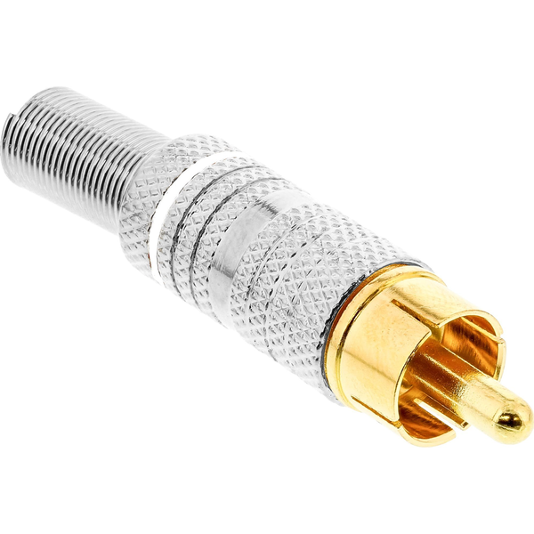 InLine 99110N conector RCA Dourado, Prateado, Branco