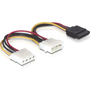 Кабел DeLock Power 4 pin мъжко към SATA 15 pin female + 4 pin женско, 16.5 cm