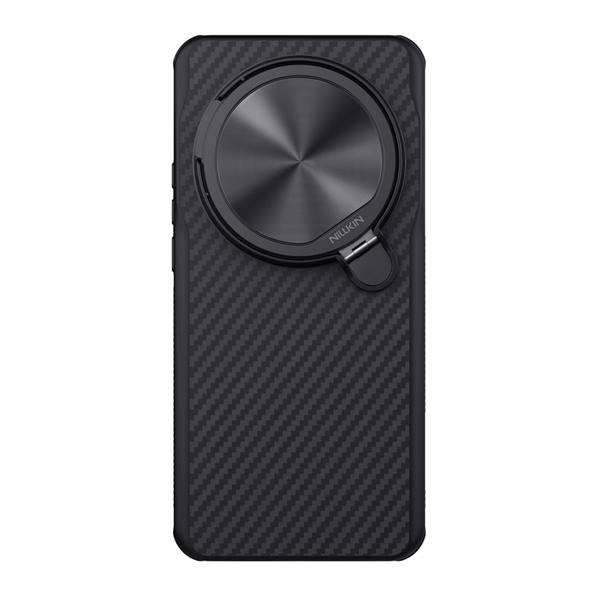 Nillkin CARBOPROP szilikon telefonvédő (ütésállóság, aramid bevonat, kitámasztó, karbon minta) FEKETE Xiaomi 15 Ultra (GP-169289)