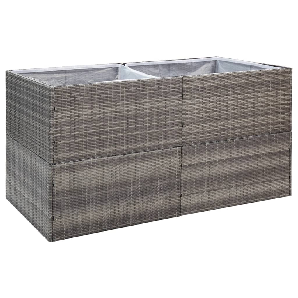 szürke polyrattan kerti ültetőláda 157x80x80 cm (319178)