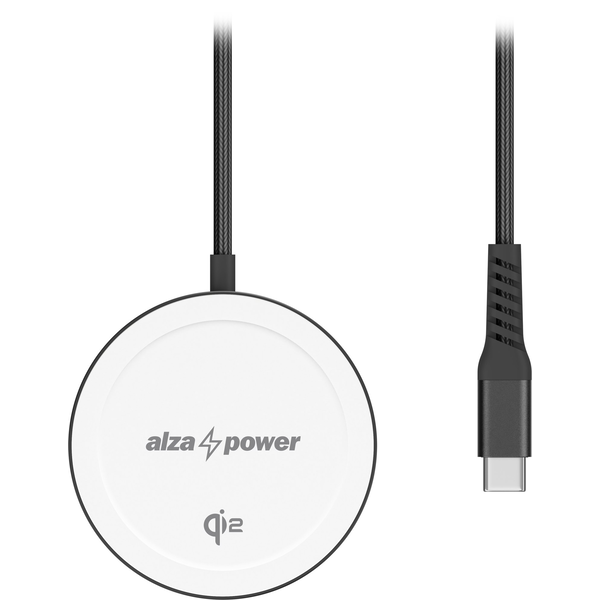 AlzaPower Q110B Wireless Qi2 Charger 15W, fekete