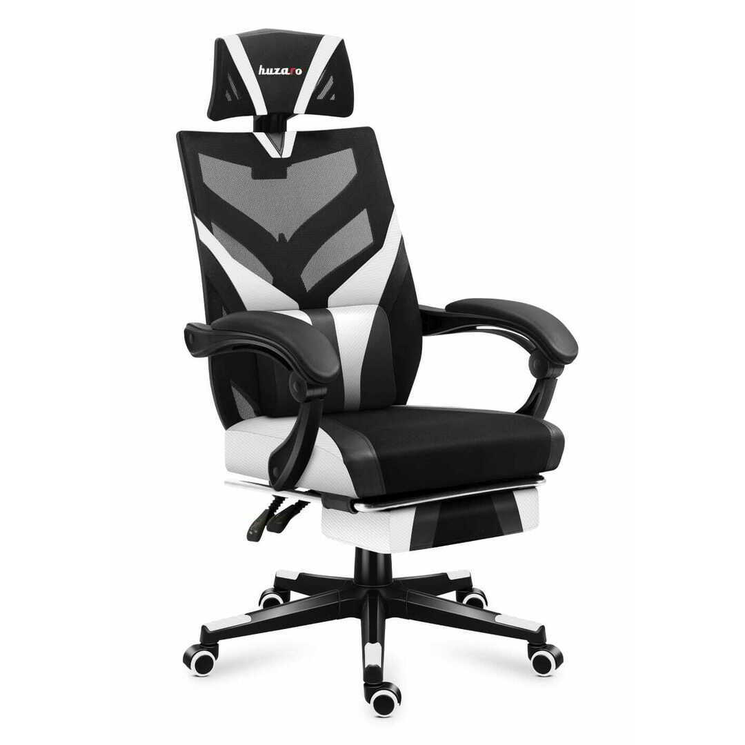 Huzaro Combat 5.0 Gamer szék - Fekete/Fehér (HZ-COMBAT 5.0 WHITE)