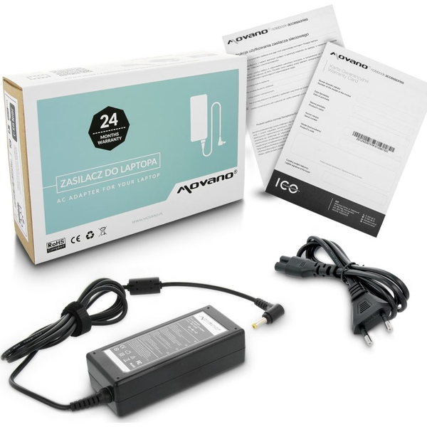 Zasilacz do laptopa Movano 65 W, 1.7 mm, 3.42 A, 19 V (ZZ/ACE19342)