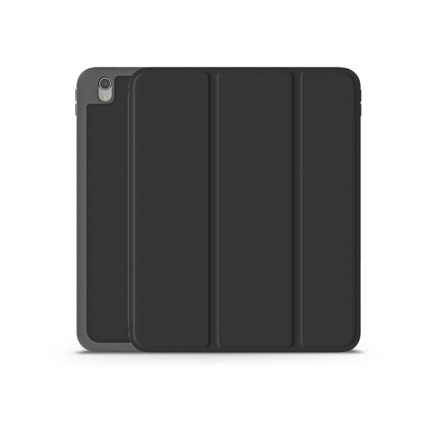 Apple iPad 10.9 (2022) tablet tok (Smart Case) on/off funkcióval, Apple Pencil  tartóval - Devia Rosy Series Leather Case With Pencil Slot - fekete