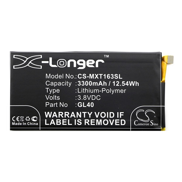 Cameron Sino Li-Polymer akku (3.8V/3300mAh, Motorola GL40 kompatibilis) FEKETE Lenovo Moto Z Play (XT1635) (CS-MXT163SL)