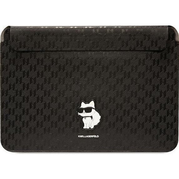 Husa pentru laptop, KARL LAGERFELD, Piele, Negru, 14"