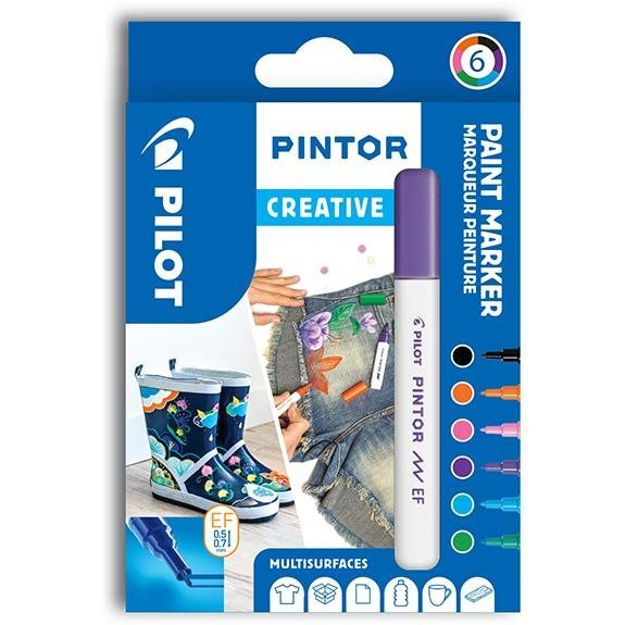 Pilot Pintor Akril marker, Extra Fine, 6 db-os szett, Creative (3131910537465)