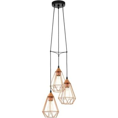 LED lámpa függeszték , mennyezeti , 3 x E27 , acél , réz , EGLO , TARBES , 94196 (94196)