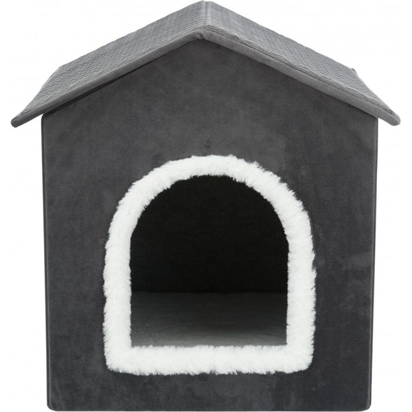 Cama Cueva Para Mascotas Livia Gris Y Blanco 38x41x44 Cm Trixie