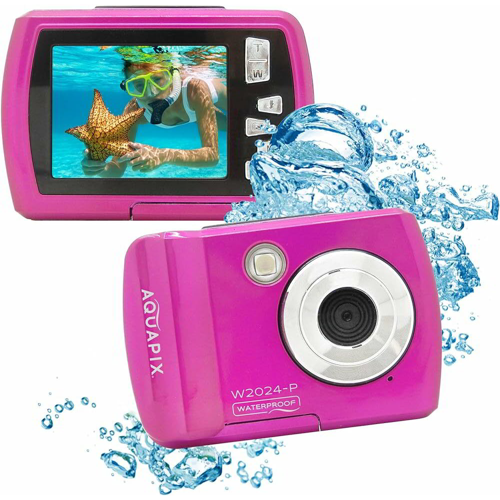 Easypix Aquapix W2024 Splash Vízálló Digitális fényképezőgép - Rózsaszín (10066)
