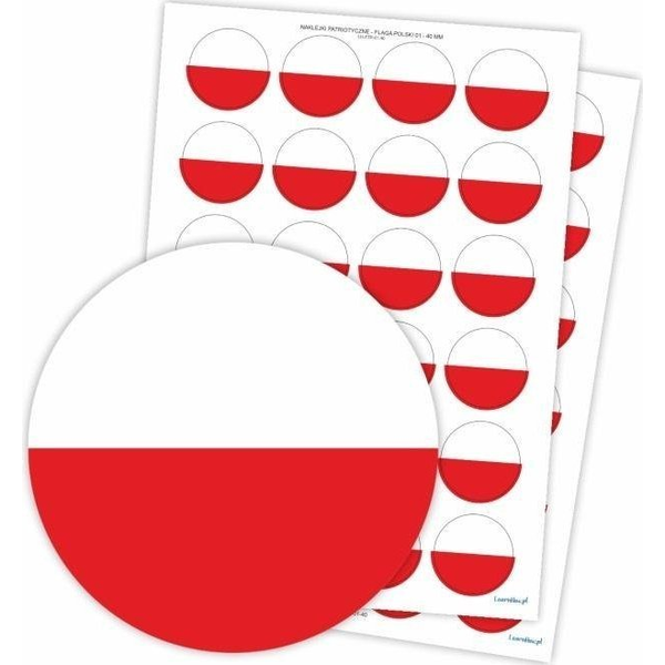  LearnHow Naklejki patriotyczne - Flaga Polski 48szt