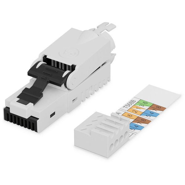 Мрежов адаптер Digitus CAT 6A RJ45 plug Черен DN-93633