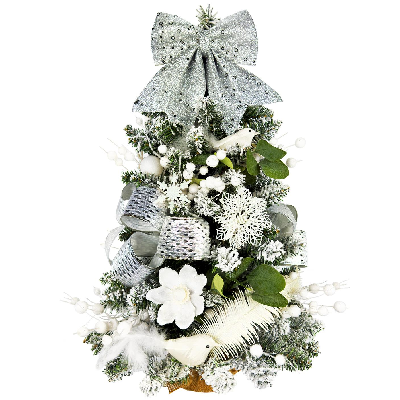LAALU LED fényekkel díszített karácsonyfa - Fehér dallamok, 29 dísz, 60 cm (LAU-2404-OZM-60V)
