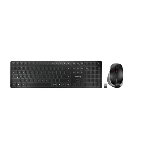 CHERRY DW 9500 SLIM billentyűzet Egér mellékelve RF vezeték nélküli + Bluetooth QWERTZ Német Fekete, Szürke