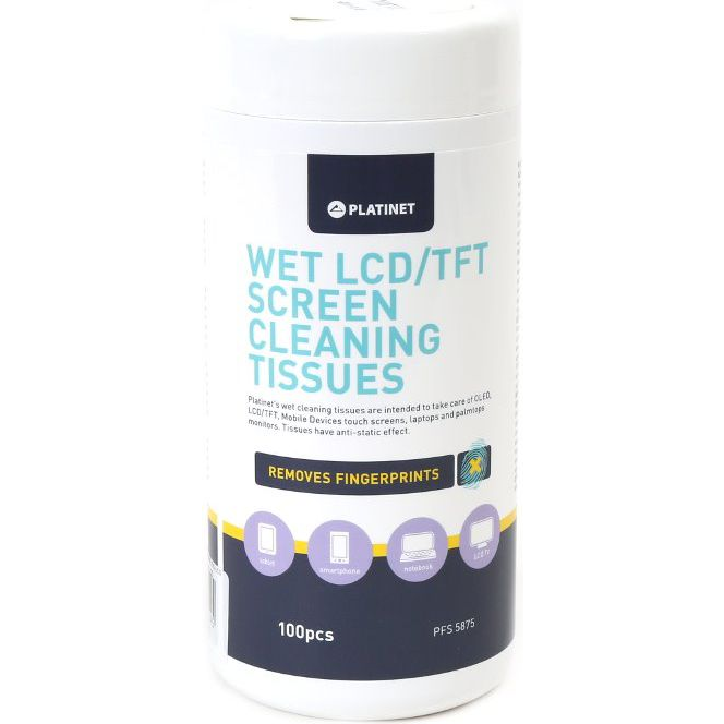 Platinet PFS5875 kelléktisztító készlet LCD/TFT/plazma, Képernyő / műanyag Berendezéstisztító törlőkendők (PFS5875)