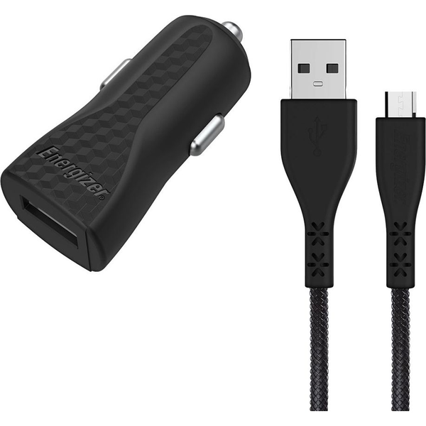 Energizer LifeTime Autós töltő, 1A, MicroUSB tartozék, 1.2 m, Fekete