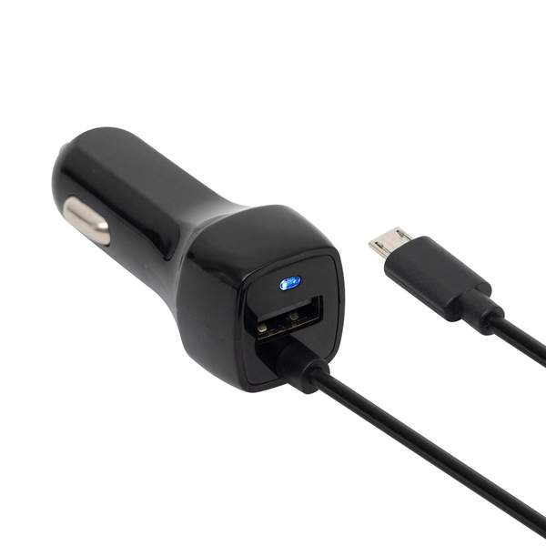 SAL SAU 24MU USB-A / Micro USB Autós töltő - Fekete (5V / 2.4A)