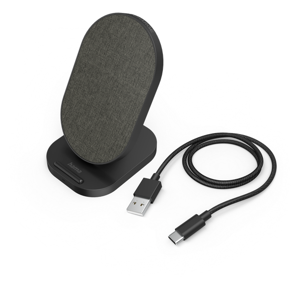Hama QI-FC15S-Fab Okostelefon Fekete USB Vezeték nélkül tölthető Gyorstöltés Beltéri