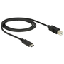 Кабел Delock 83601, USB 2.0 type C към USB-B, Черен, 1 м