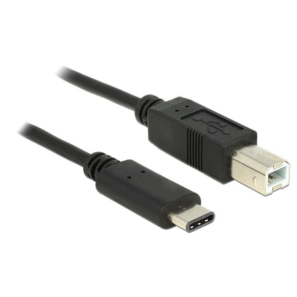 Кабел Delock 83601, USB 2.0 type C към USB-B, Черен, 1 м