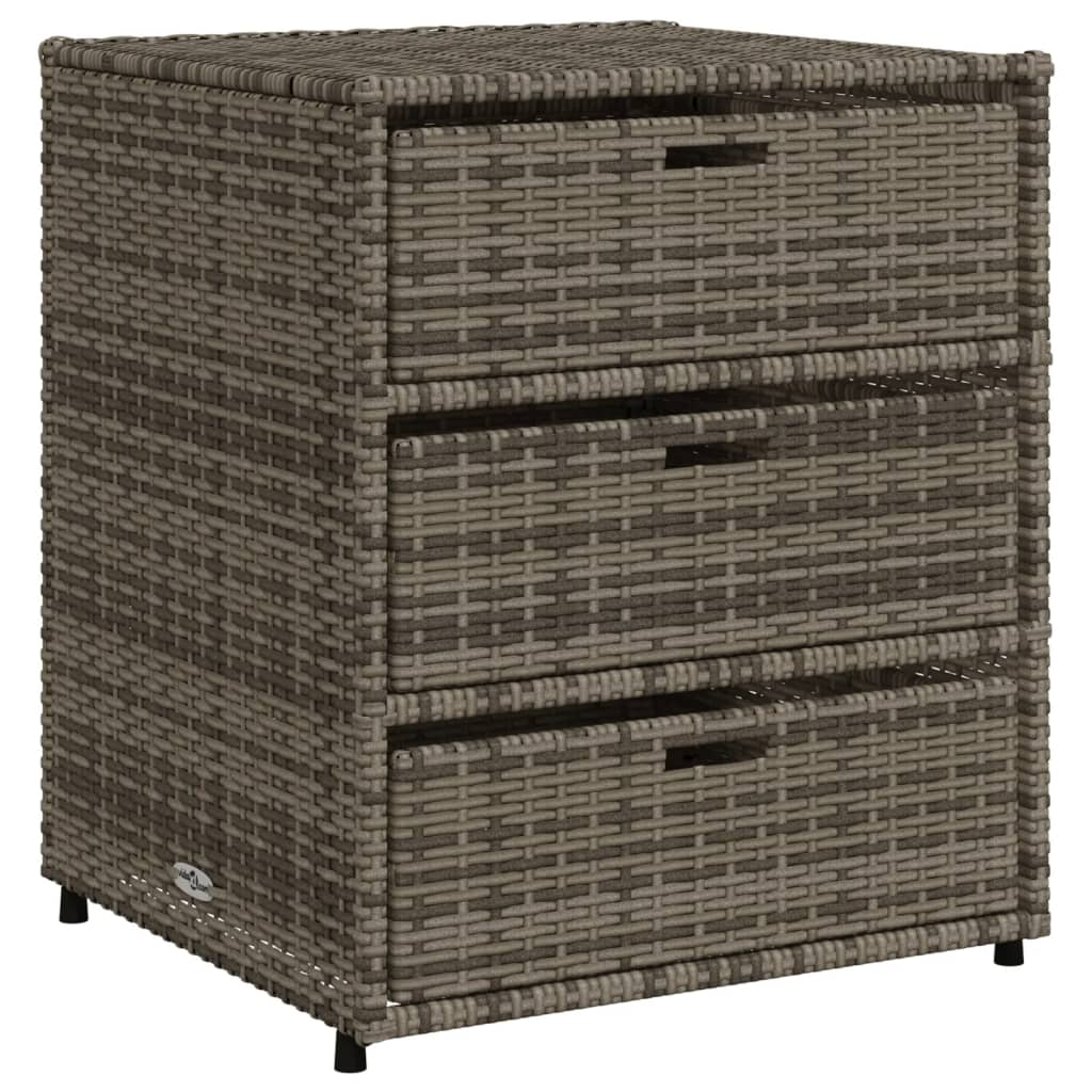 szürke polyrattan kerti tárolószekrény 55 x 59 x 69 cm (365557)