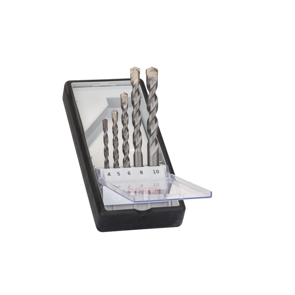 Комплект 5 свредла за бетон Robust Line CYL-3 Bosch, диаметри 4-10 mm, цилиндричен захват